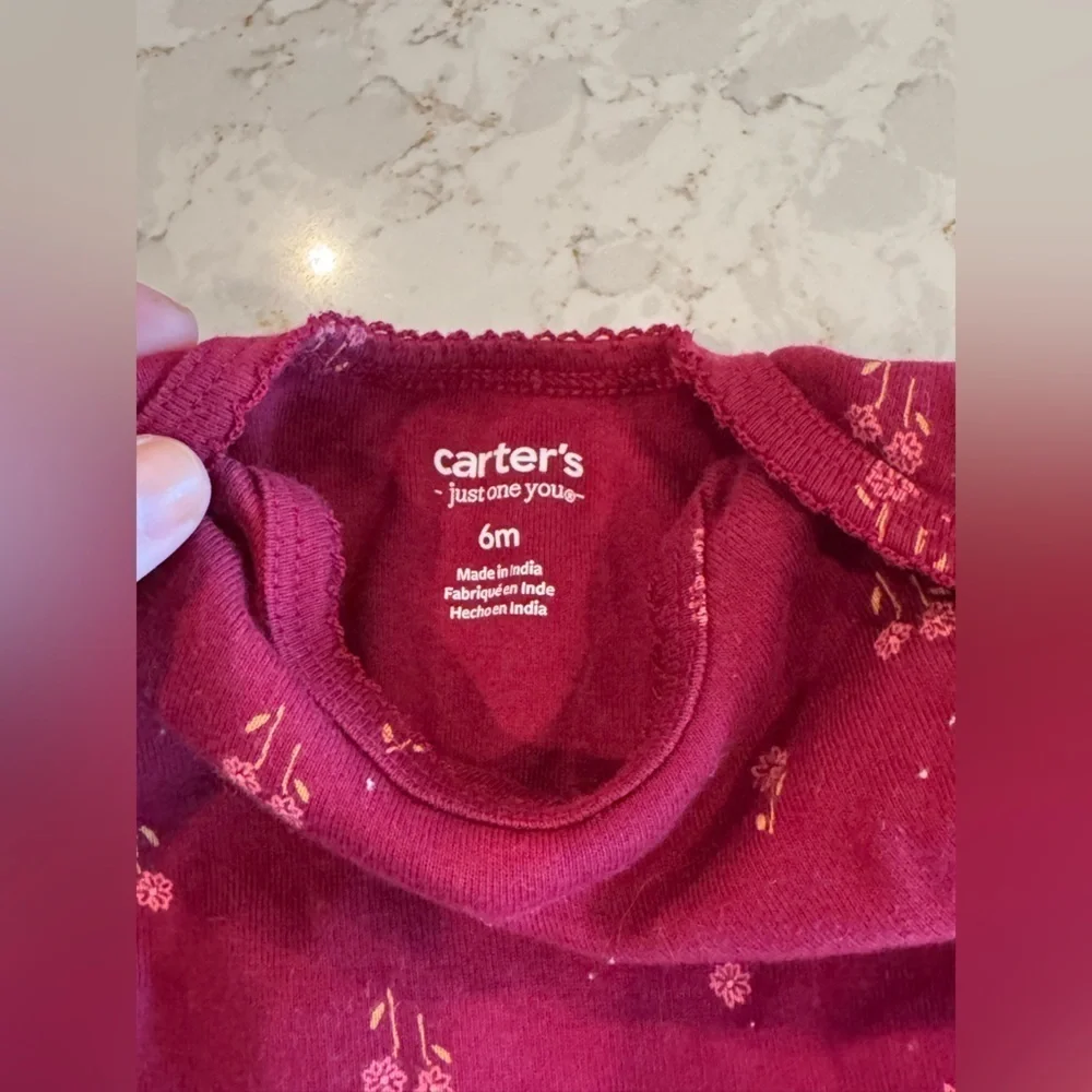 Floral and Solid Pink Baby Onesie Set - 3-6Months Carters